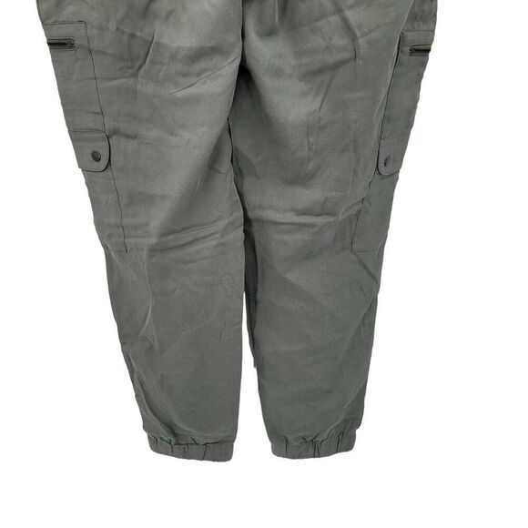 Banana Republic Cargo Jogger Pants M Olive Green Elastic Waist Casual Granola - Picture 10 of 13